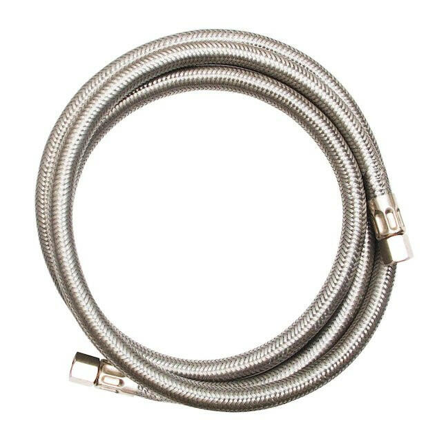 Eastman 5-ft Stainless Steel Ice Maker Connector with 1/4-in Compression Inlet & Outlet