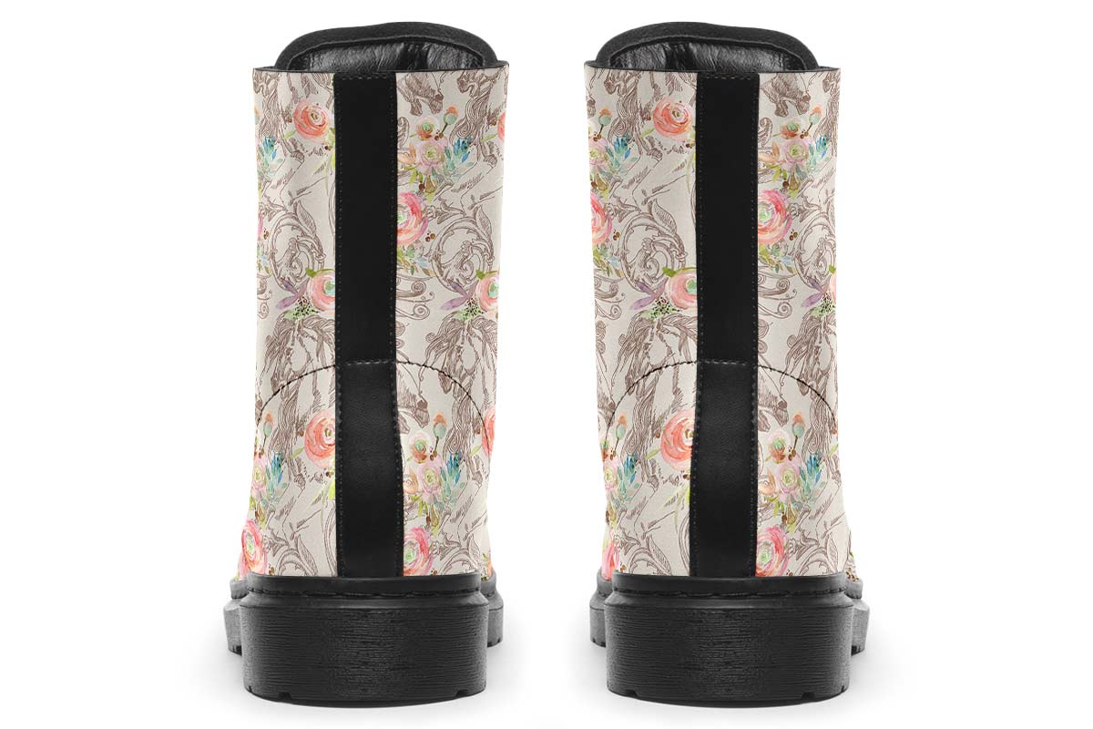 Floral Horse Boots - Custom Printed Vegan Boots with Memory Foam