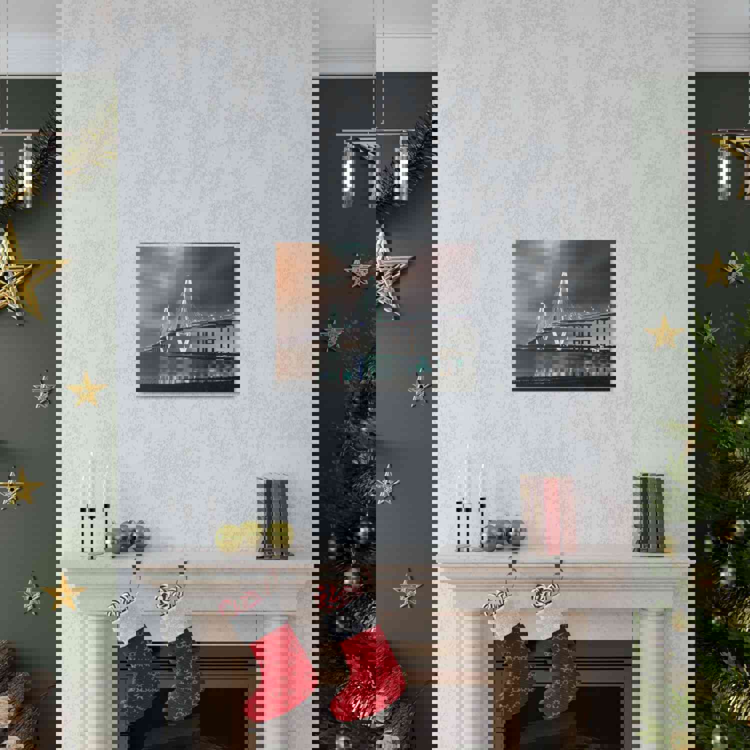 River Bridge Charleston South Carolina Nature Wilderness Photography Canvas Wall Art