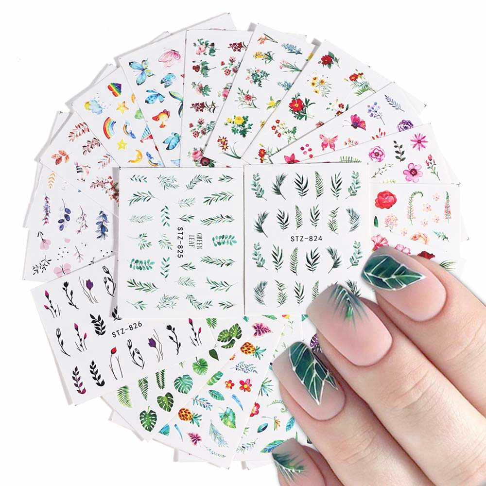 Butterfly Nail Art Stickers - 8 Sheets 3D Laser Design Self-Adhesive Nail Decals for Women