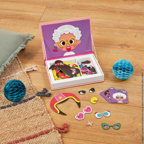 MAGNETIBOOK CRAZY FACES GIRL - 55 Magnetic Pieces for Creative Play