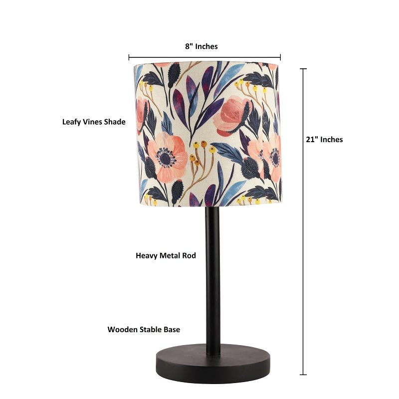 BTR CRAFTS Raven Black Metal Table Lamp with Premium Color Shade (Pack of 2)