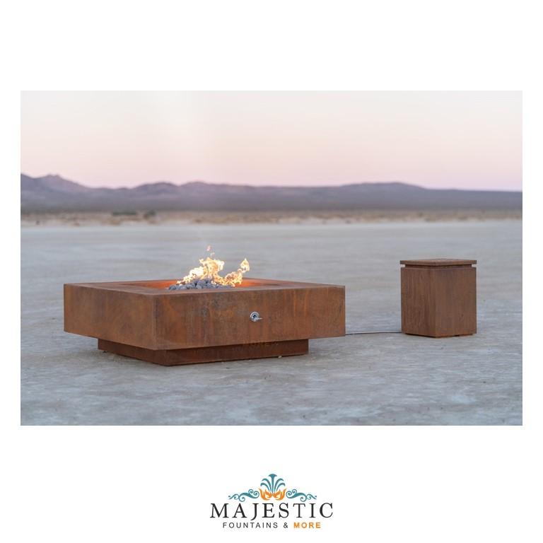 The Outdoor Plus Cabo Square Metal Fire Pit with Free Cover