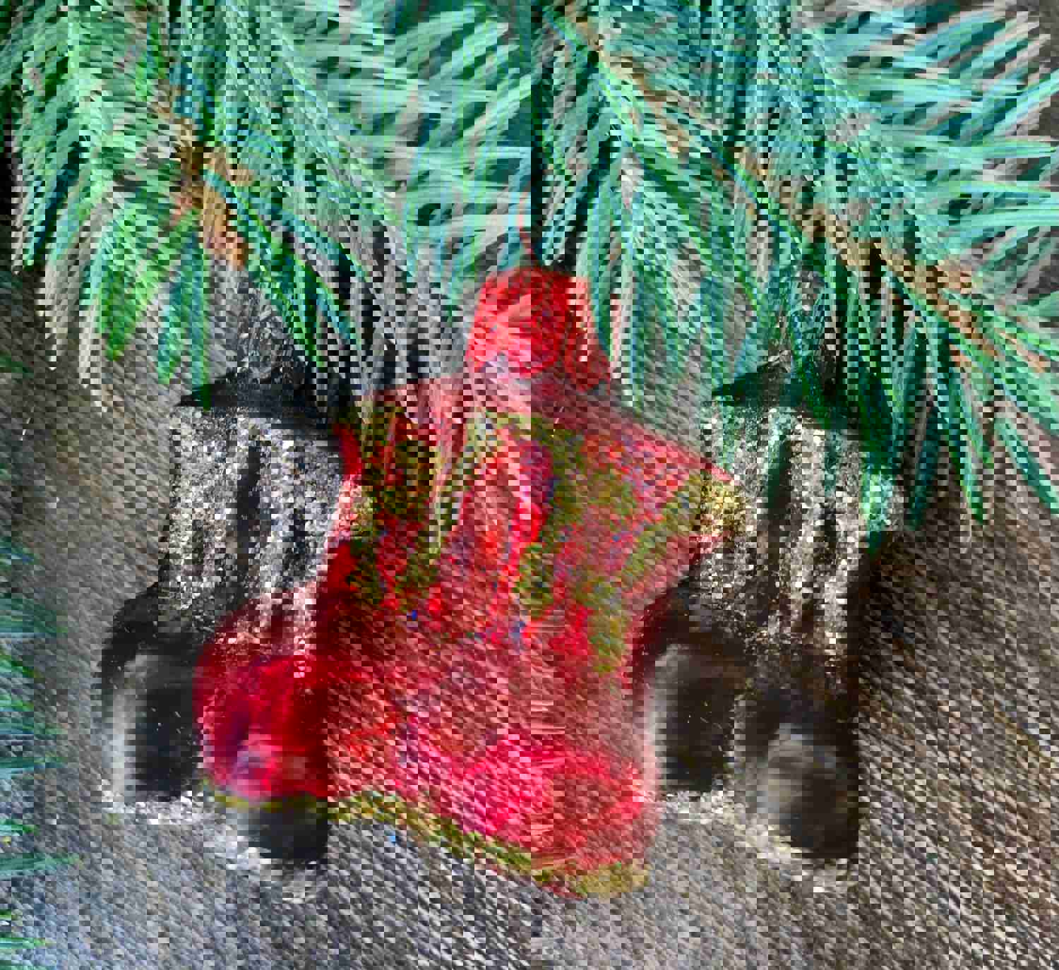 Handmade Boots Christmas Glass Ornament - Vintage Holiday Decoration