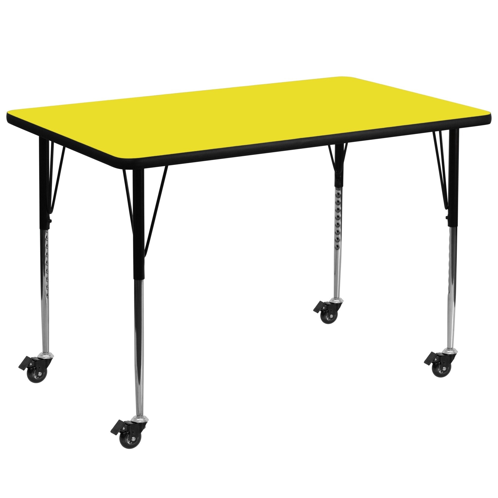Wren Mobile 36W x 72L Rectangular HP Laminate Activity Table - Standard Height Adjustable Legs