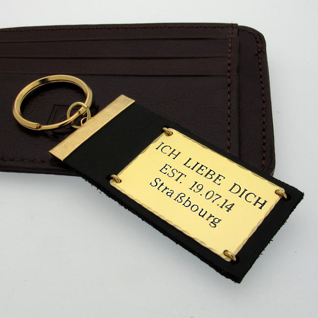 Personalized Leather Keychain for Men - Custom Engraved Gift for Husband, Dad, or Boyfriend