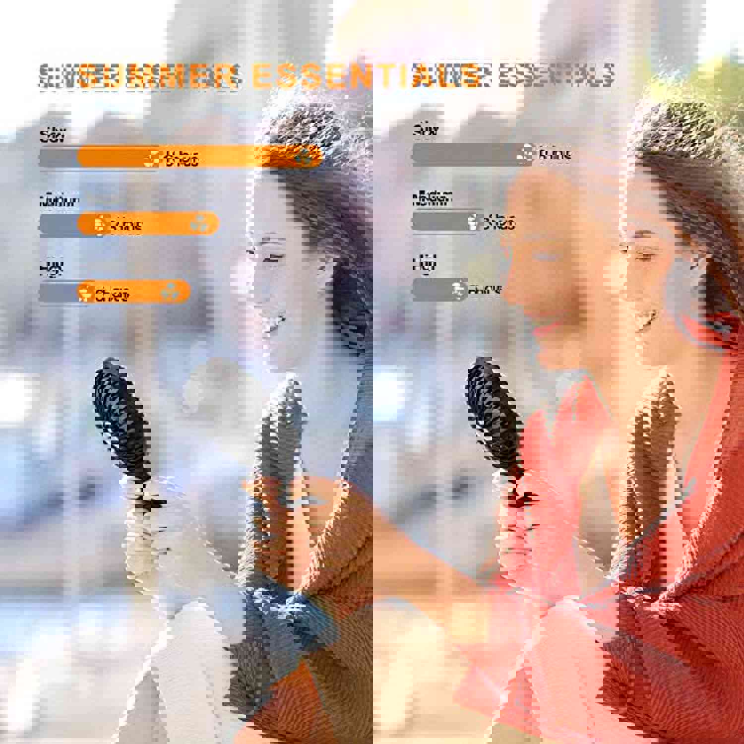 NYHNHY Portable Handheld Fan with 4000mAh Battery, 6-15 Hours Cooling for Outdoor Activities