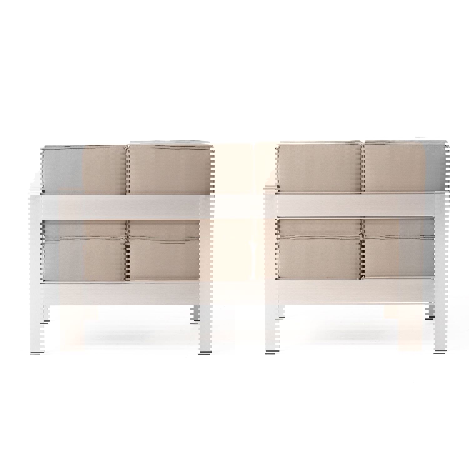 Outdoor Estate Collection with Fire Pit and Tempered Glass Top Dining Table - NH020703