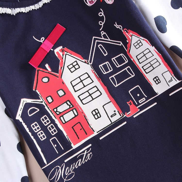 Children Girl T-Shirt - Fashion Nova Print Long Sleeve Casual Tee for Girls