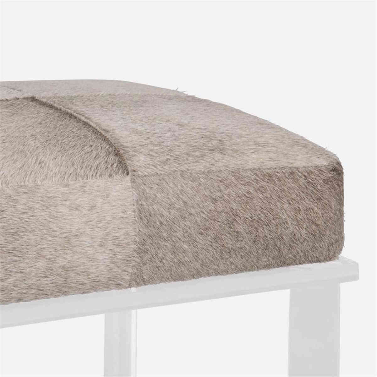 Made Goods Lex Clear Acrylic Single Bench in Nile Fabric