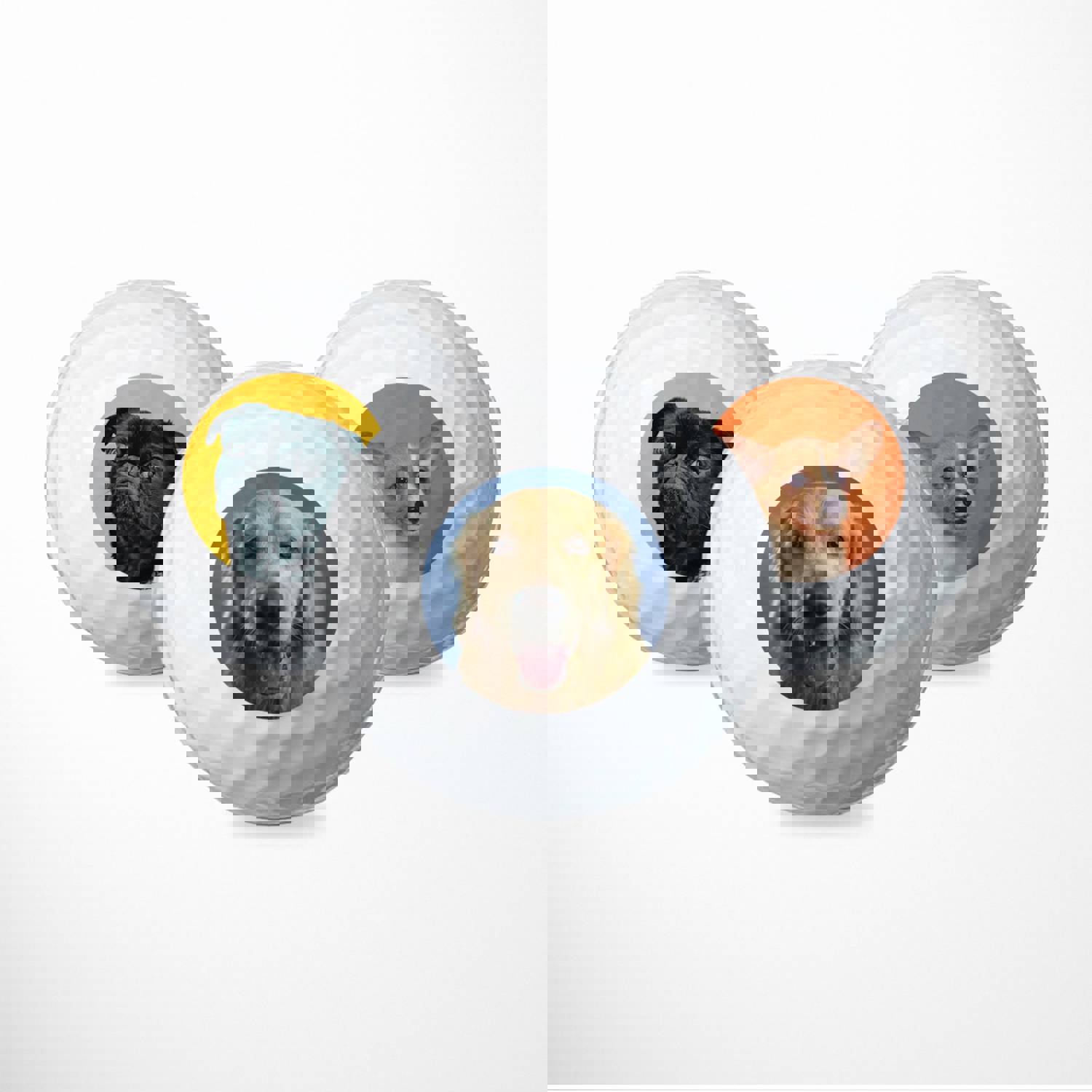 Custom Pet Face Printed Golf Balls - Personalized Golf Gift Set of 3, 6, 9 or 12