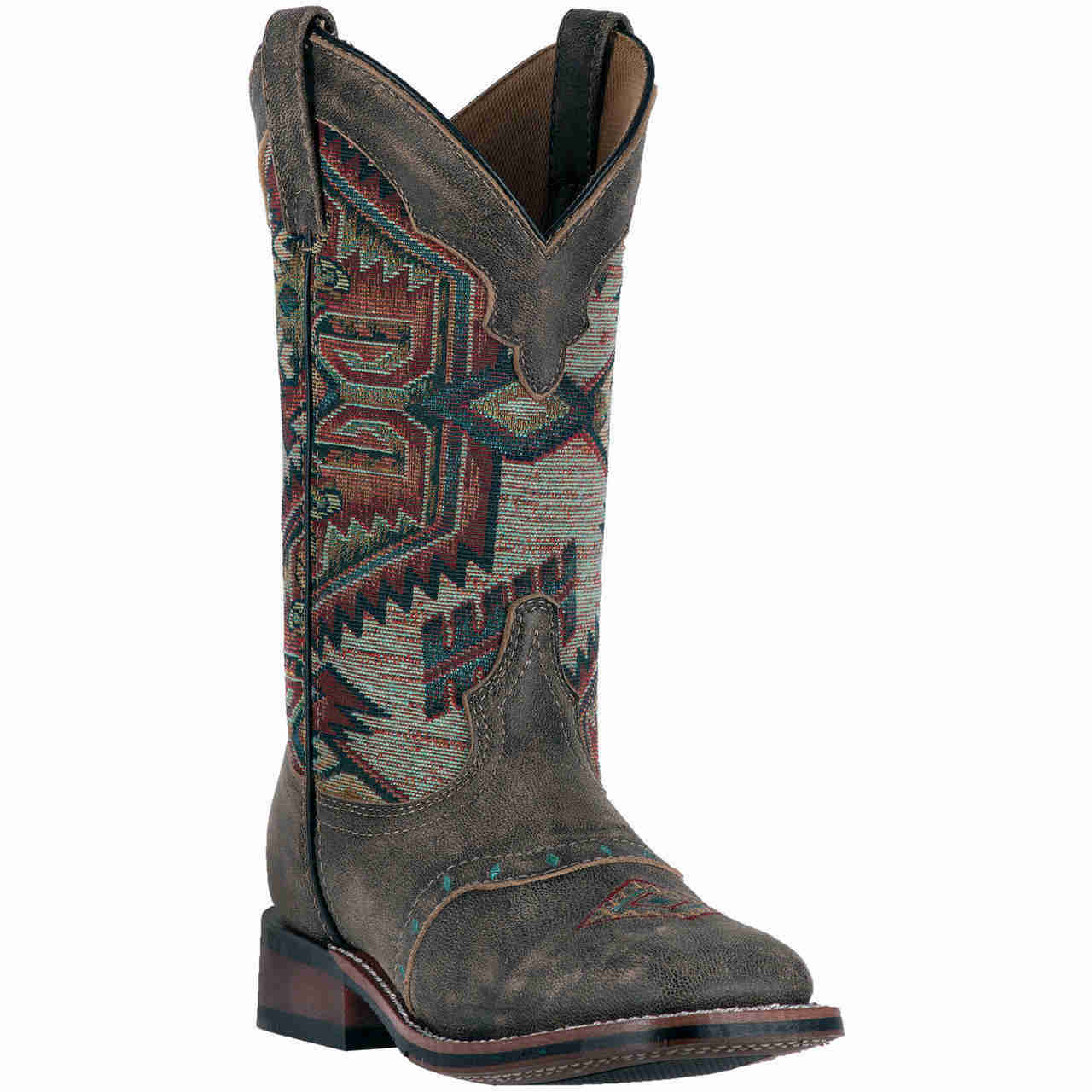 WOMENS LAREDO SQUARE TOE AZTEC WESTERN BOOTS (5647)