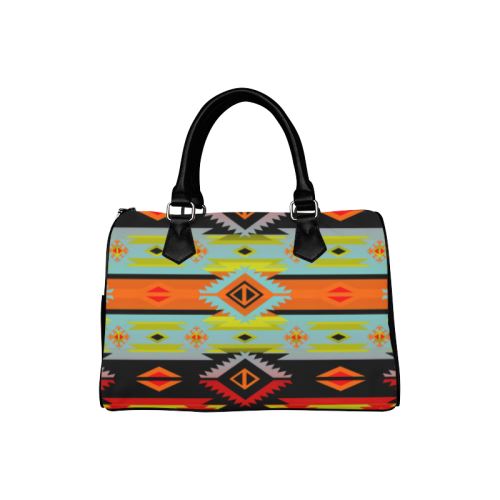 Adobe Kiva Boston Handbag - Stylish Canvas & PU Leather Tote for Women