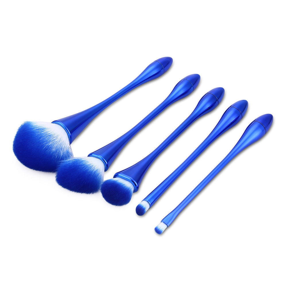 5pcs Colorful Hair Makeup Brushes Set - Soft & Easy to Use Beauty Tools