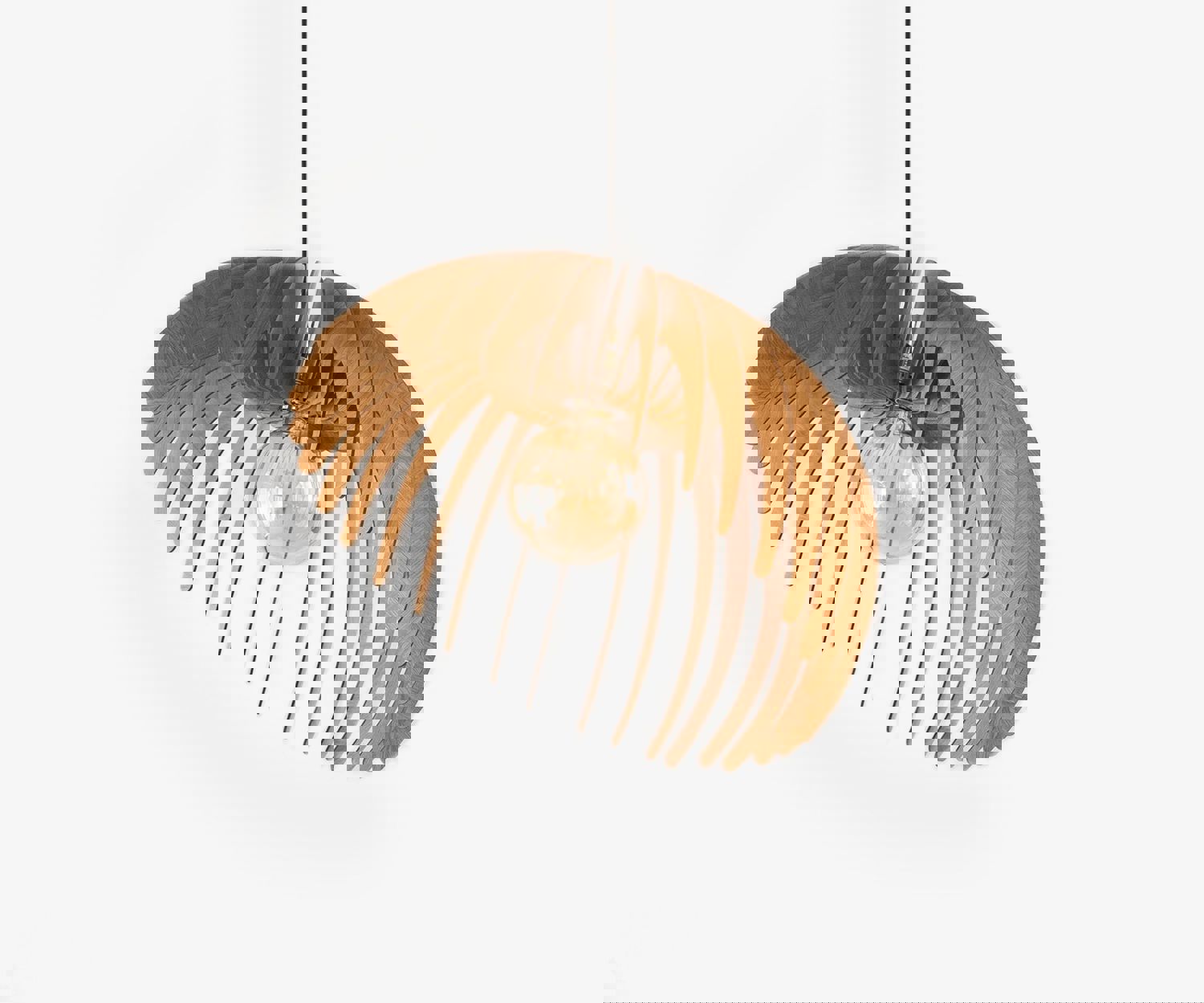 Global Pendant Light with Unique Wooden Frame