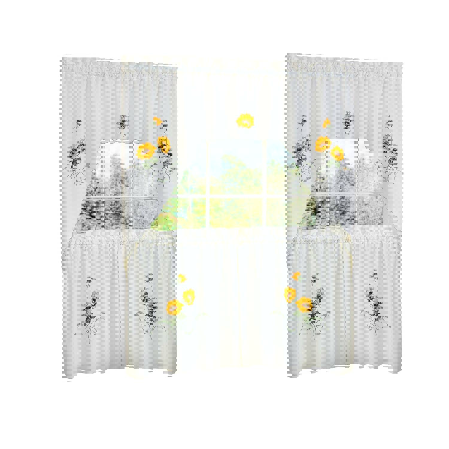 Embellished Tier and Swag Window Curtain Set