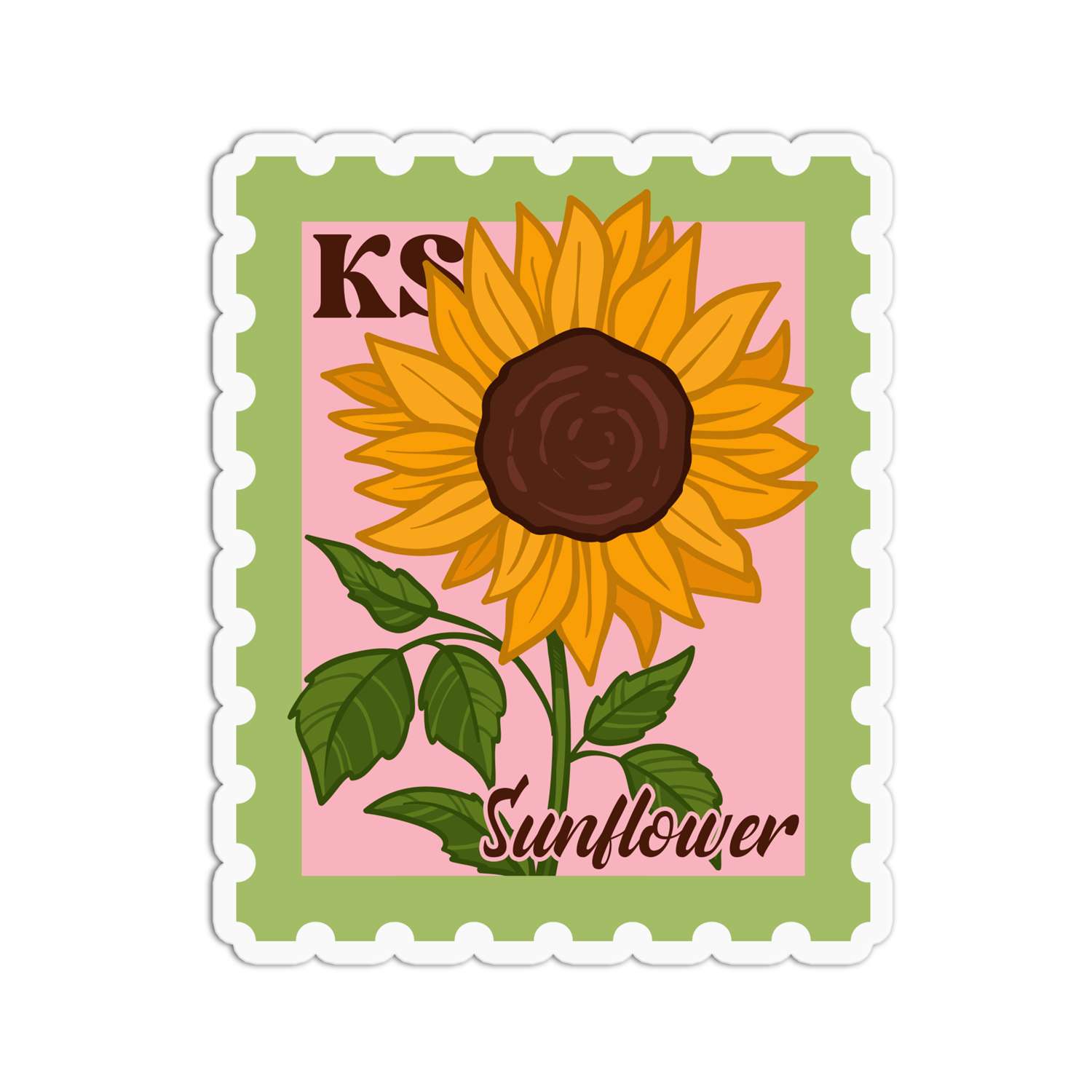 Kansas Sunflower State Flower Stickers