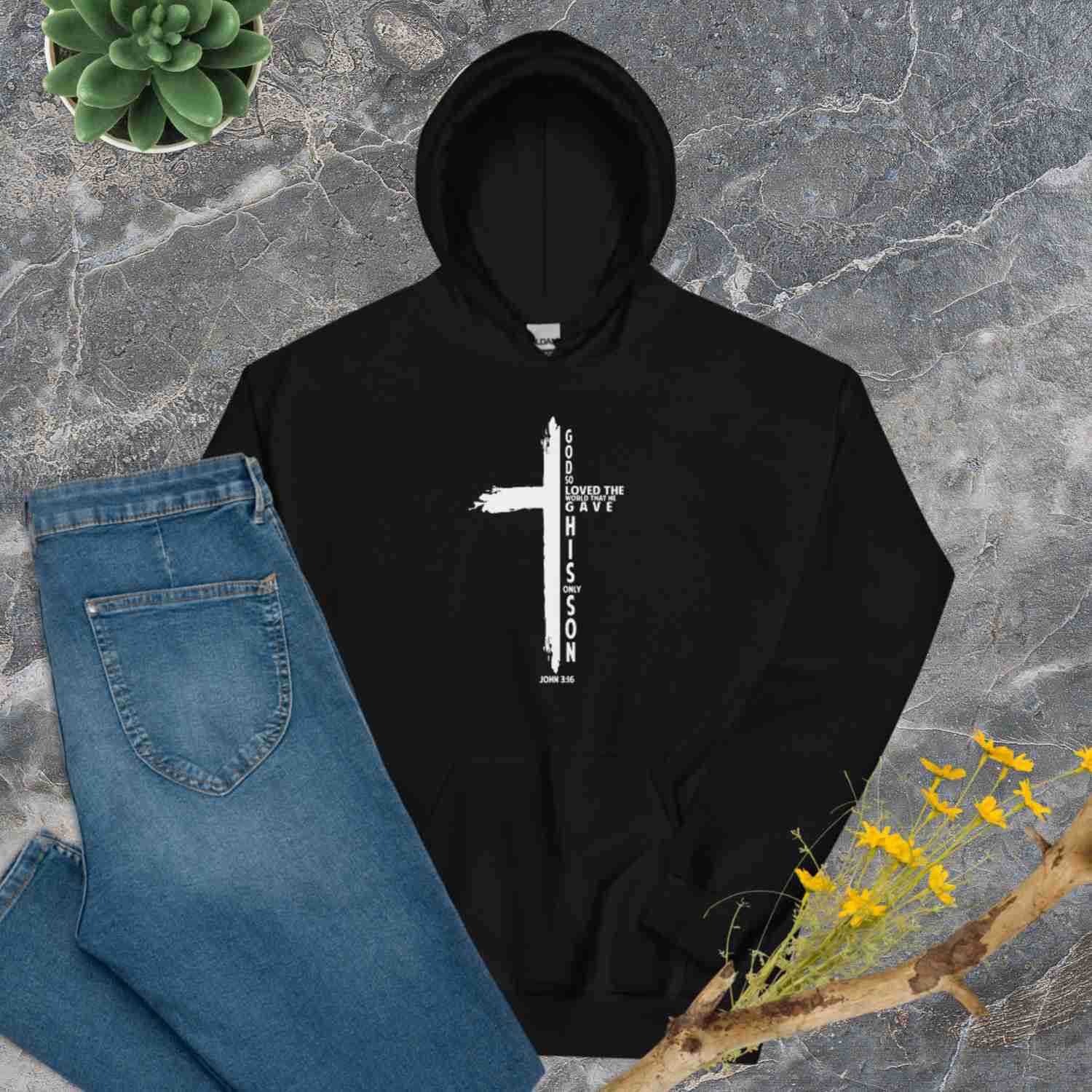 F&H Christian Cross John 3:16 Women's Hoodie - Soft & Stylish