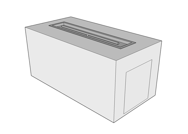 Rectangular Gas Fire Pit Kit - Ready-to-Finish - 96 x 24 x 24 [The Outdoor Plus]