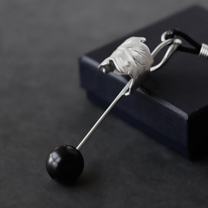 Handmade Ebony Pendant Long Necklace - Unique Jewelry for Men & Women