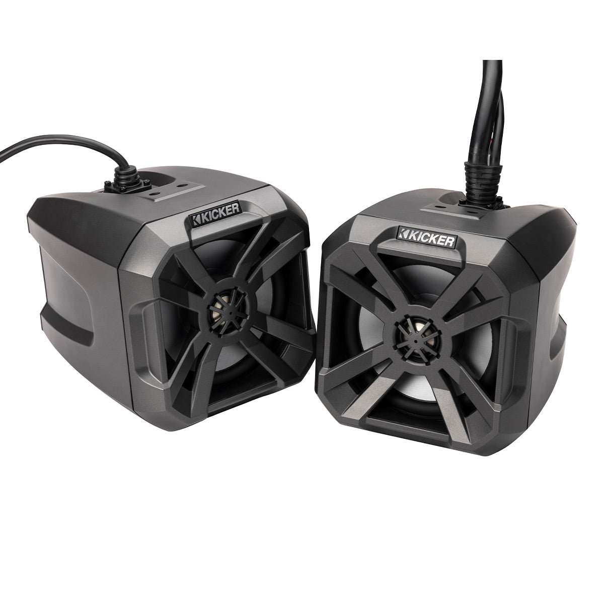 Kicker 48BTCAN65 PowerCan 6.5 Waterproof Bluetooth Speakers with LED Lighting & Wired Remote - Pair