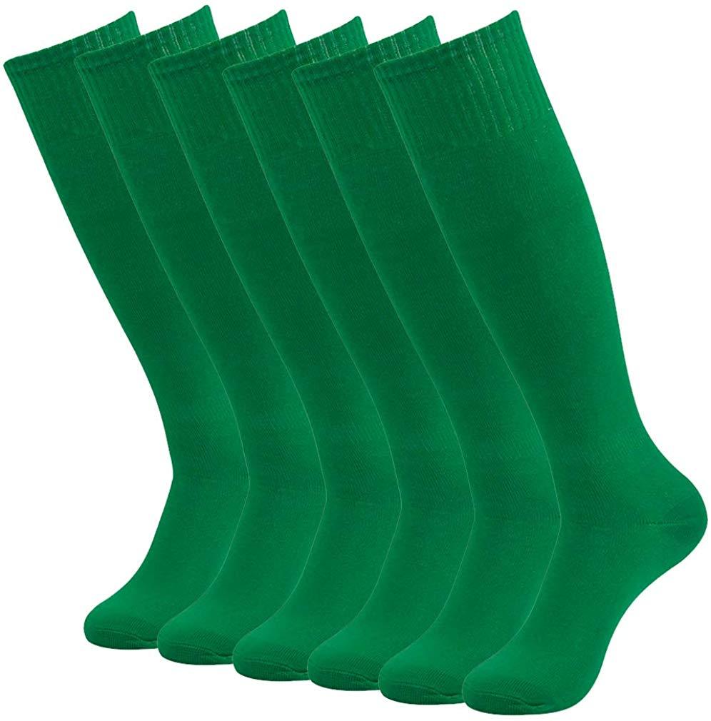 RTZAT Unisex Solid Knee High Soccer Socks - 2,6,12 Pairs Pack