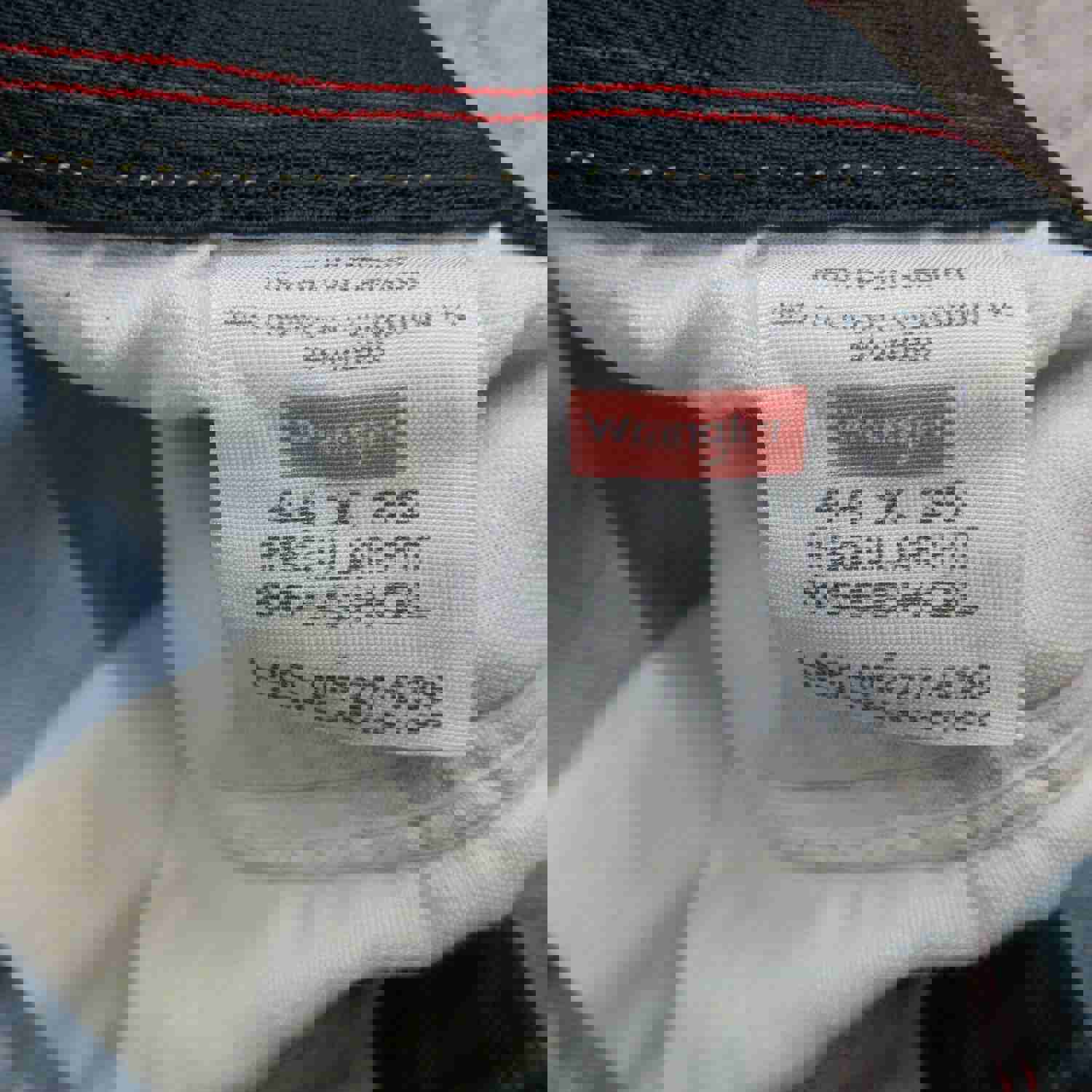 Wrangler Men's Blue Denim Straight Leg Jeans W44XL30