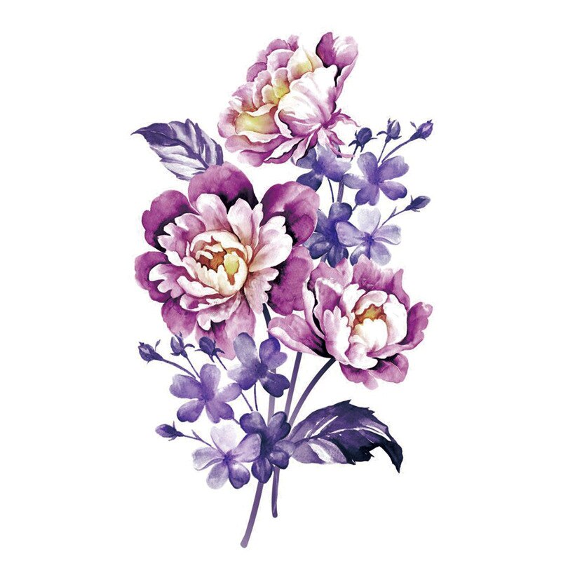 Qfdian Black Rose Temporary Tattoo Sticker - Realistic Fake Tattoo for Parties & Festivals