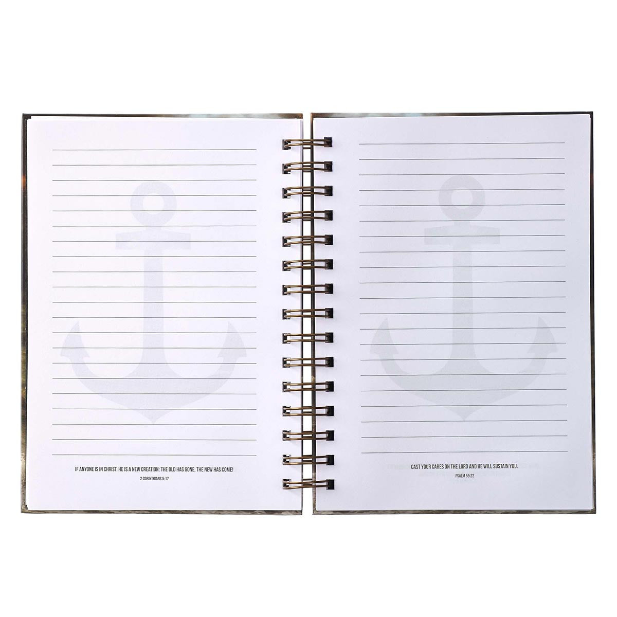 Faith Based Wire Bound Journal for Him - Large Hardcover with Scripture Verses