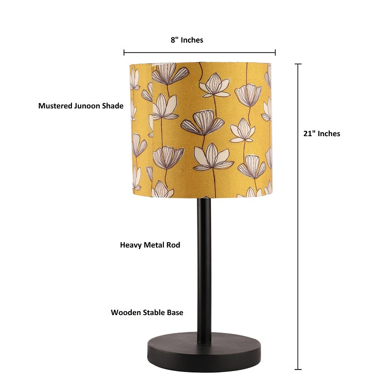 BTR CRAFTS Raven Black Metal Table Lamp with Premium Color Shade (Pack of 2)