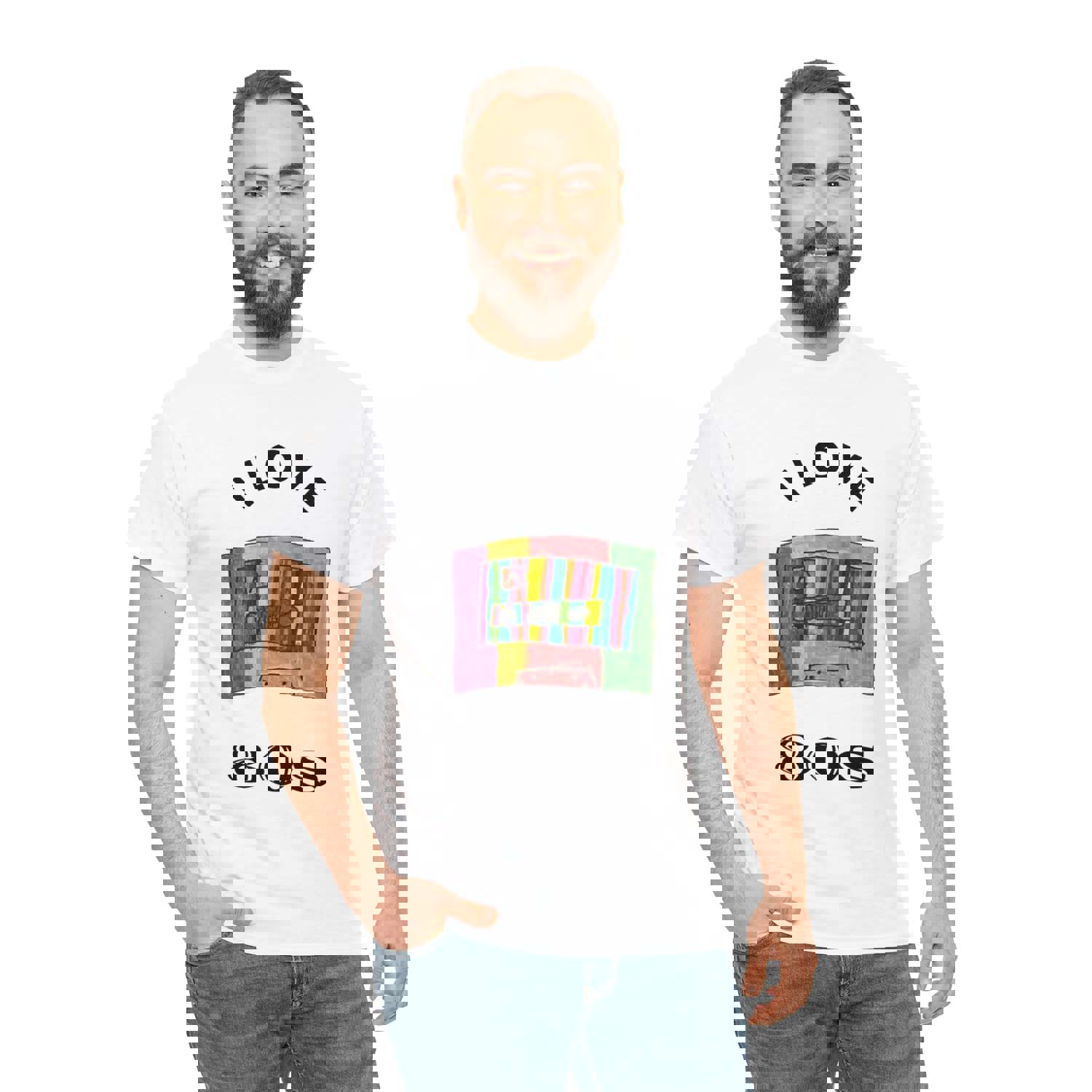 I Love 80s Cassette Art Unisex Heavy Cotton T-Shirt