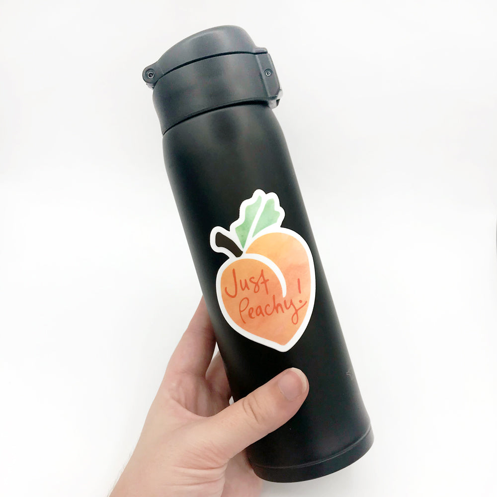 Just Peachy Vinyl Sticker - Waterproof & Scratch Resistant Decal