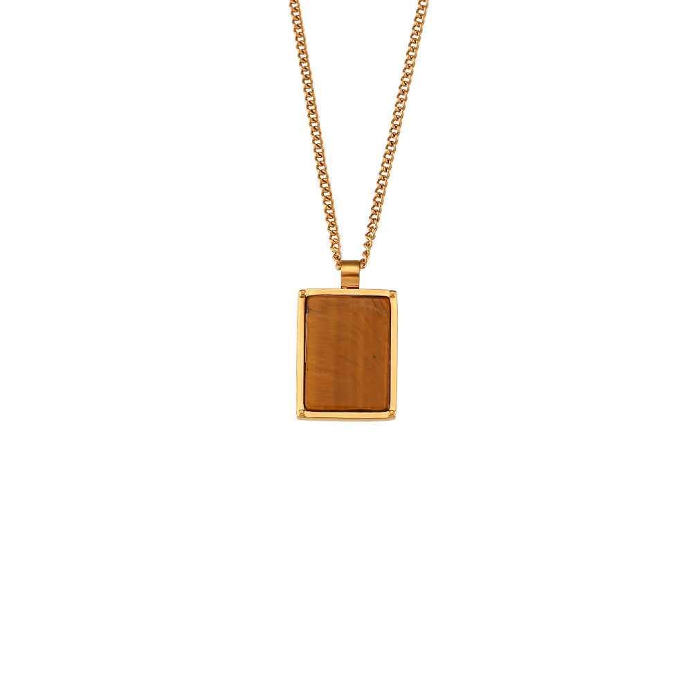 Women's Fashion Simple And Versatile Natural Stone Pendant Necklace