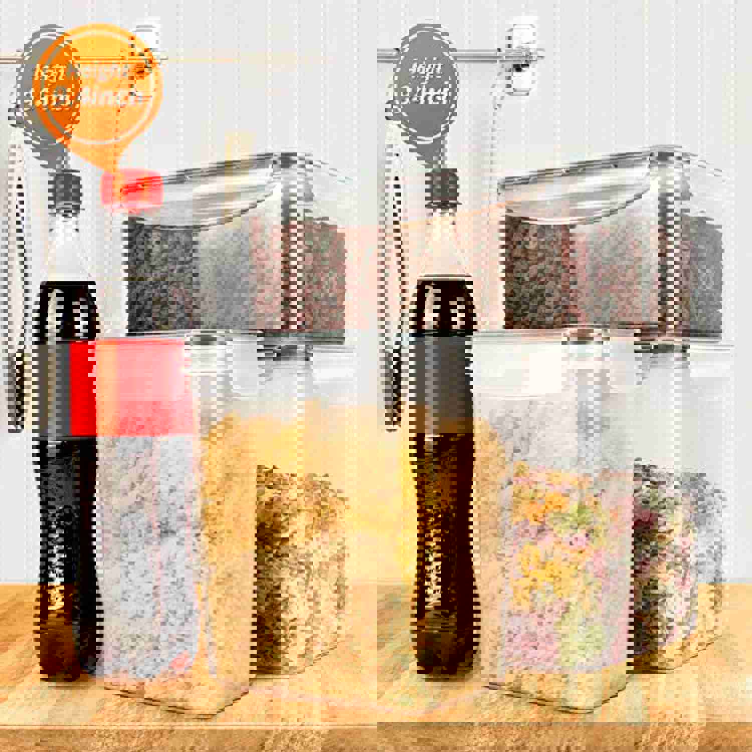 Kitsure Airtight Food Storage Container Set with Lids - 8 PC - Leak-proof & BPA Free