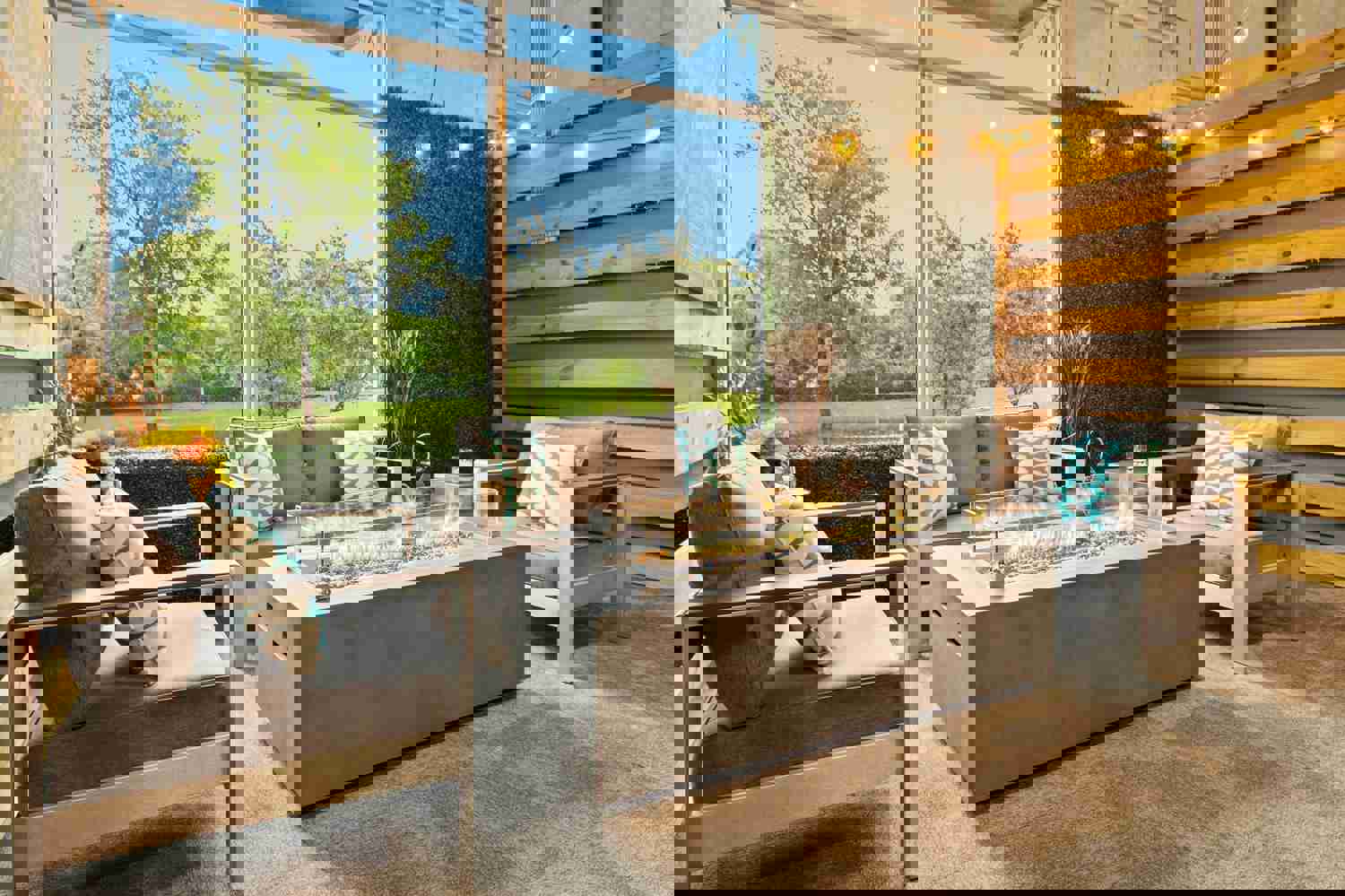 Akoya Outdoor Essentials 60” Rectangular Propane Gas Fire Pit Table in Gray