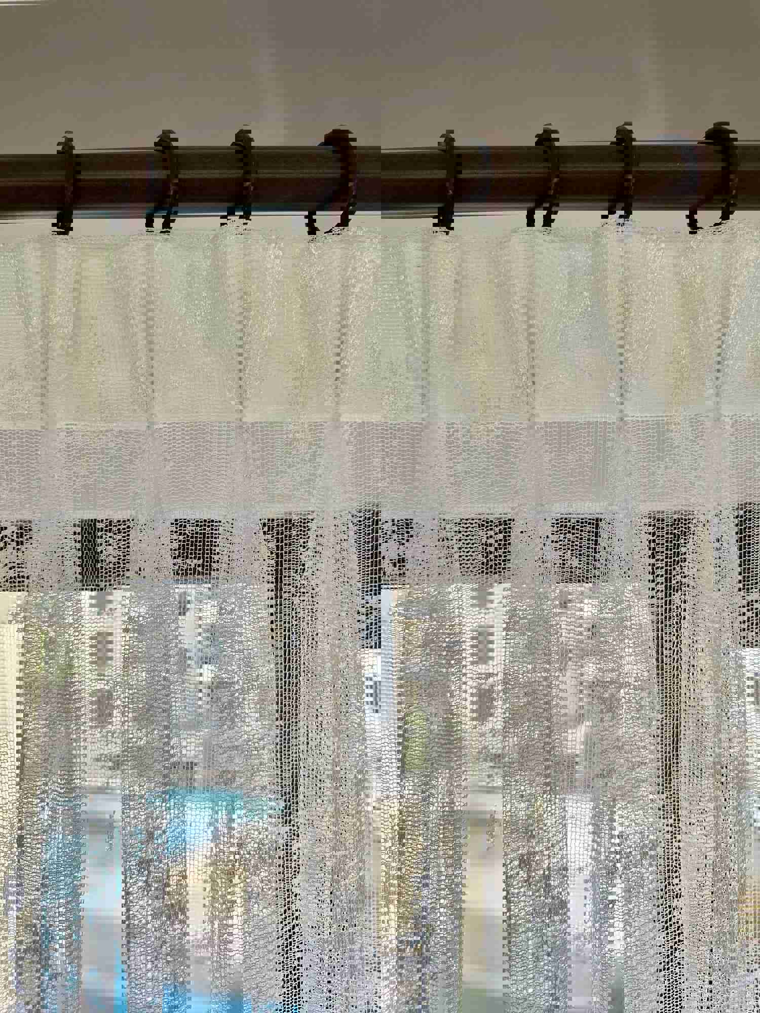 Butterfly Pleated Embroidered White Linen Sheer Curtains