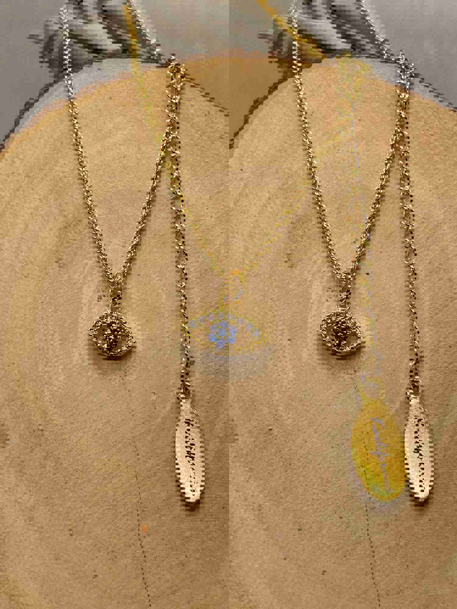 The Defender Necklace - 18k Gold Filled Rope Chain with CZ Evil Eye Charm
