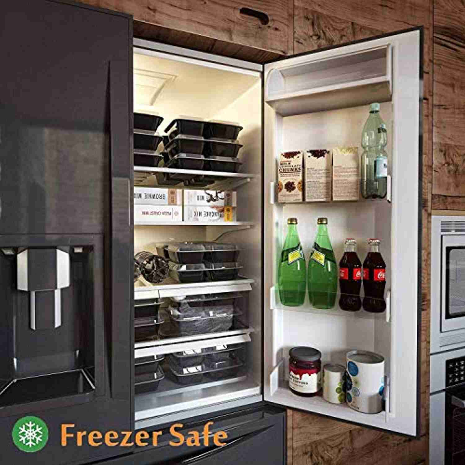 Enther 20 Pack 3 Compartment Meal Prep Containers with Lids - BPA Free, Reusable Lunch Box