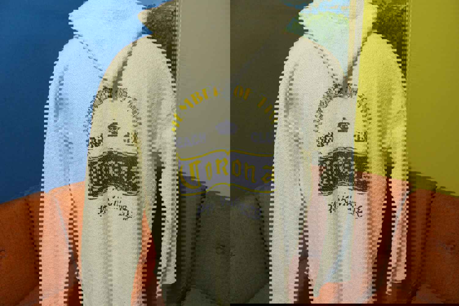 Corona Beach Club Puerto Vallarta Mexico Poncho Hoodie Baja Sweater Vintage