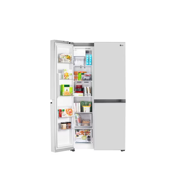 LG 27.6-cu ft Side-by-Side Refrigerator with Ice Maker and Water Dispenser (Printproof Stainless Steel)
