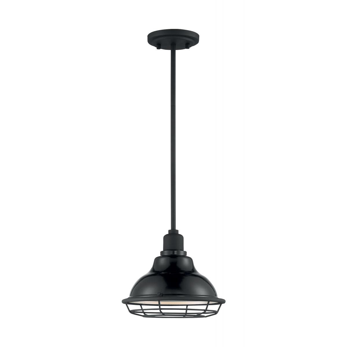 Newbridge 1LT Small Pendant - Black and Silver Finish