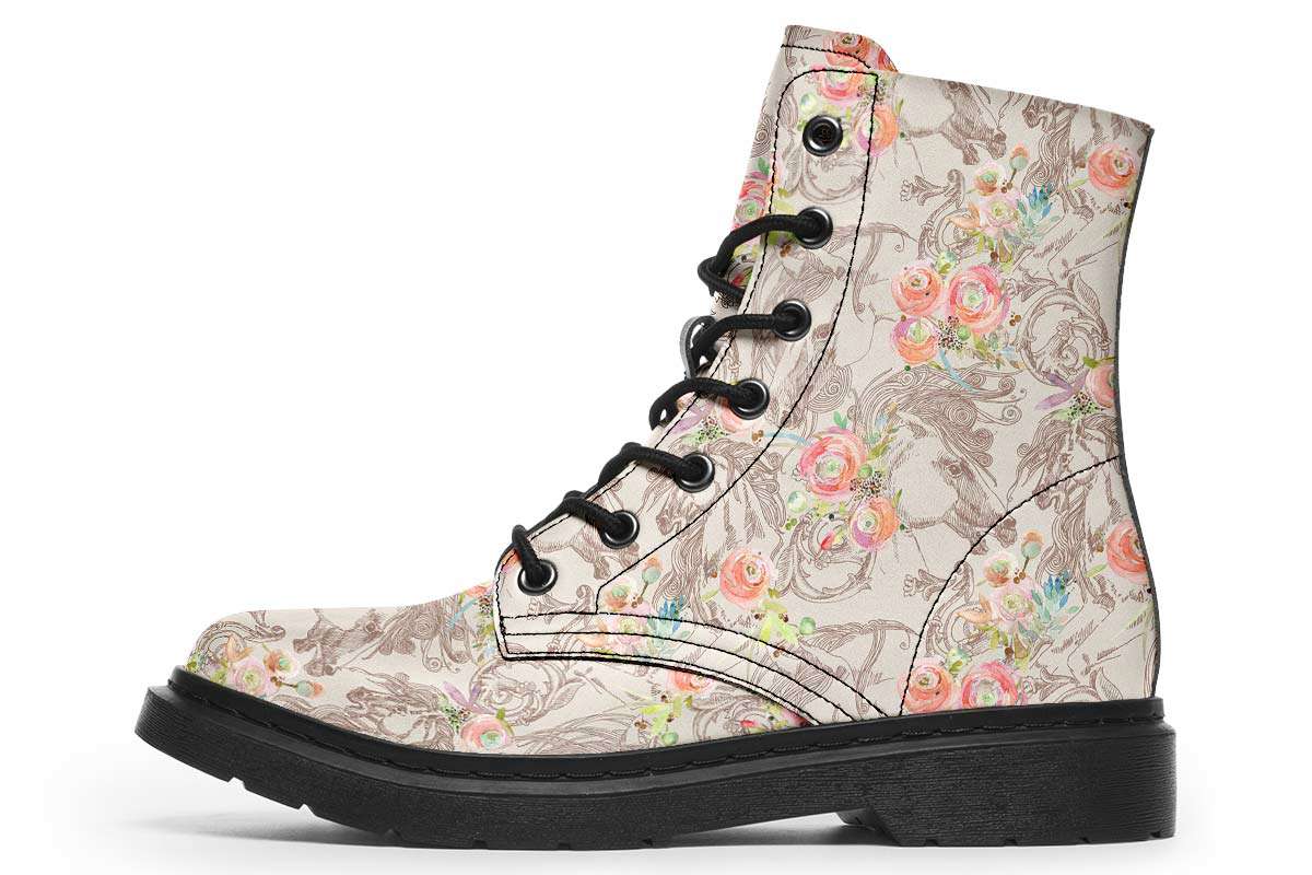 Floral Horse Boots - Custom Printed Vegan Boots with Memory Foam