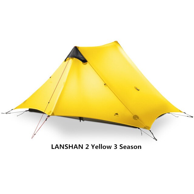 LanShan 2 3F UL GEAR Ultralight Camping Tent for 1-2 Persons, 3-4 Season, 15D Silnylon Rodless Design
