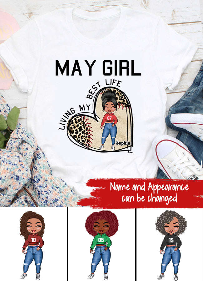 May Birthday Shirt - Custom Queens Born in May Baseball Lover Gift