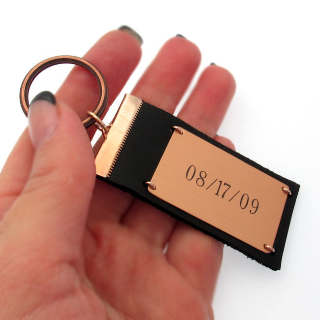 Personalized Leather Keychain for Men - Custom Engraved Gift for Husband, Dad, or Boyfriend