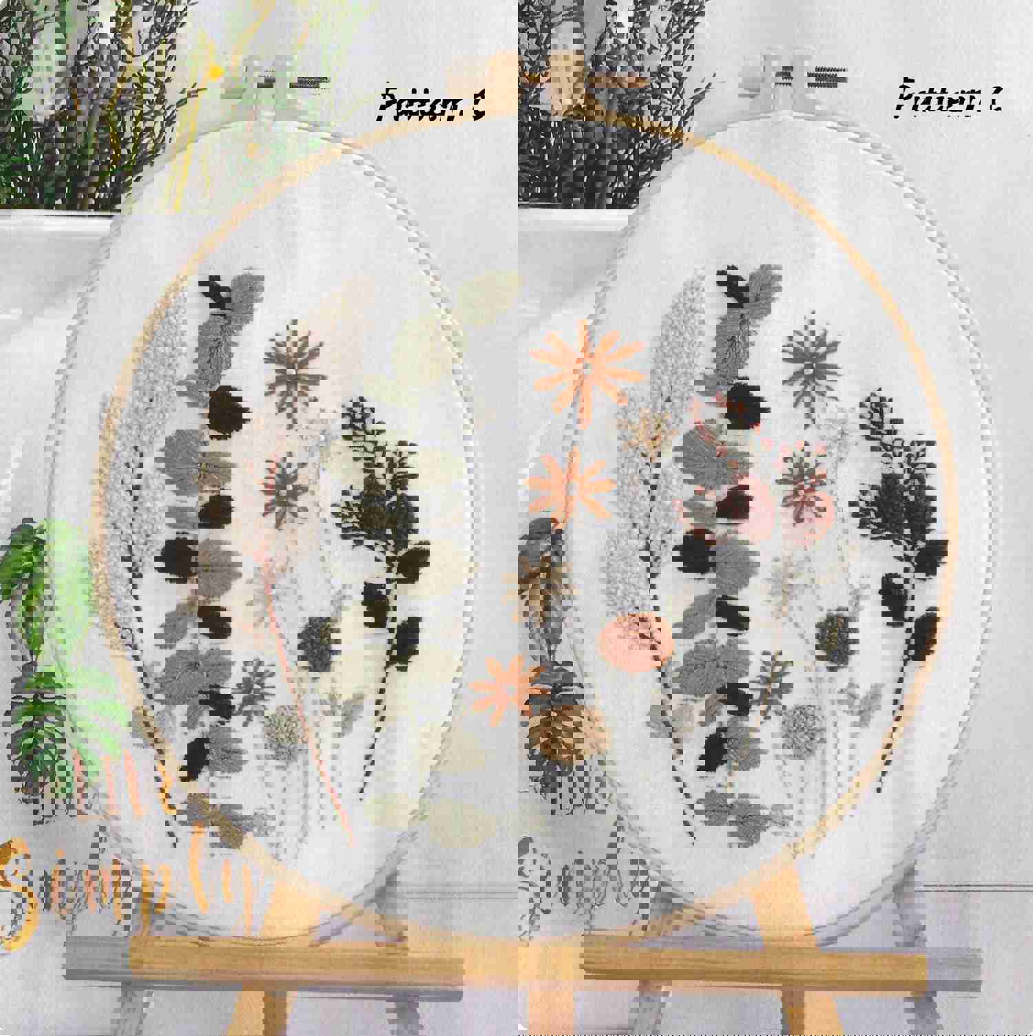 Beginner Floral Embroidery Kit - DIY Craft with Flowers, Cat Tails, Poppy, Daisy, and Baby’s Breath