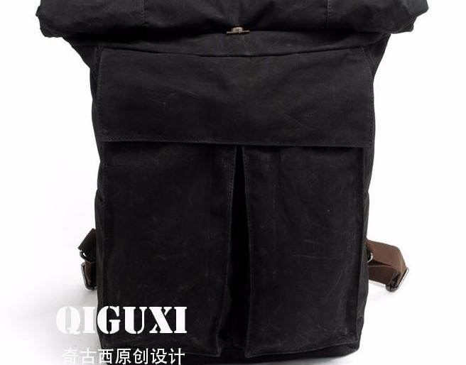 Badass Waxed Canvas Mens Travel Backpack - Durable Hiking & Laptop Backpack