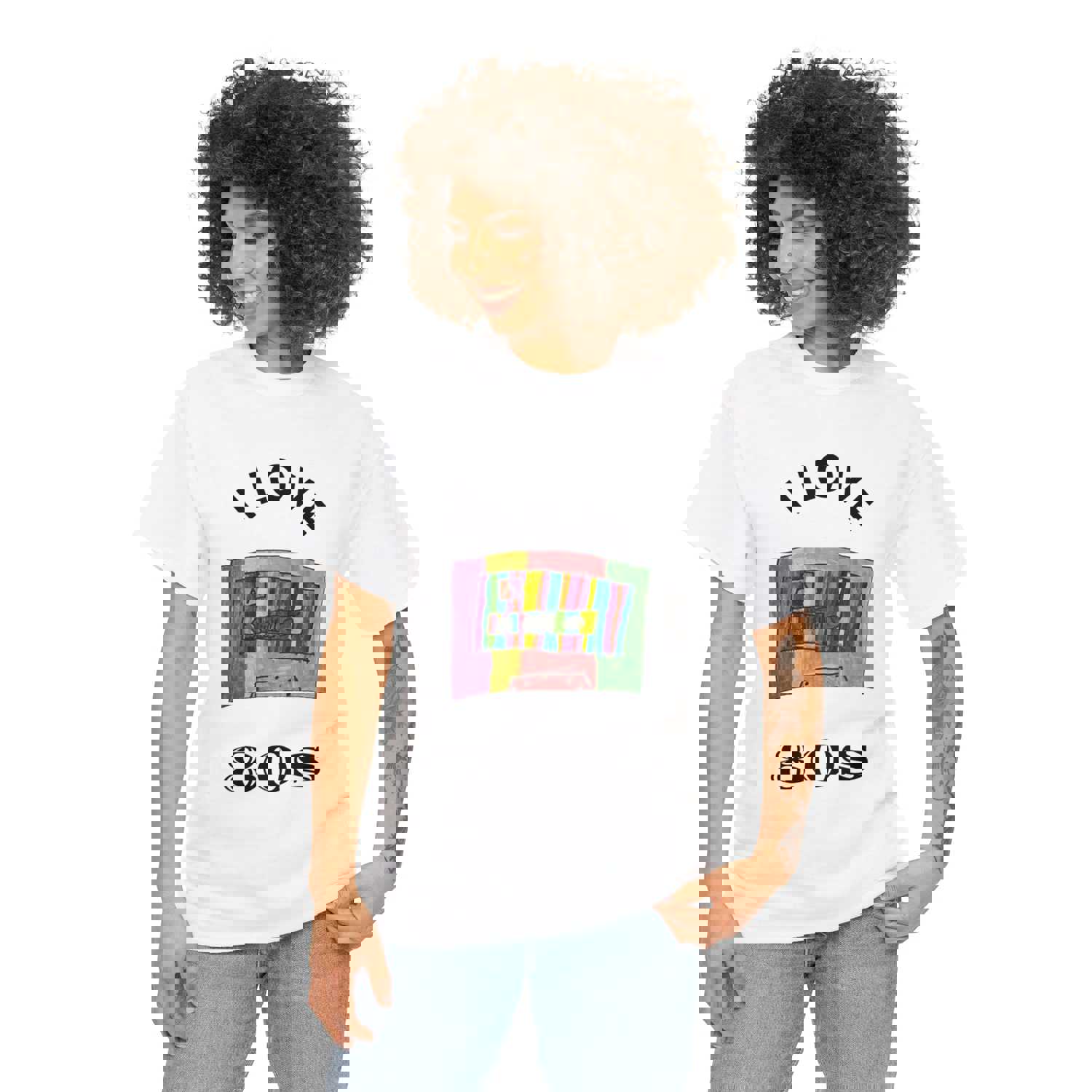 I Love 80s Cassette Art Unisex Heavy Cotton T-Shirt