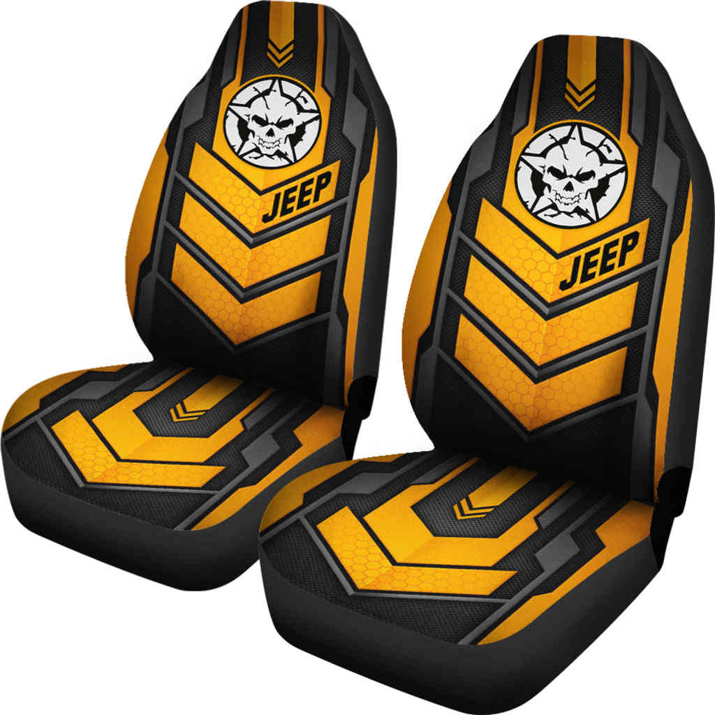 Jeep Skull Crush Orange Color Car Seat Covers
