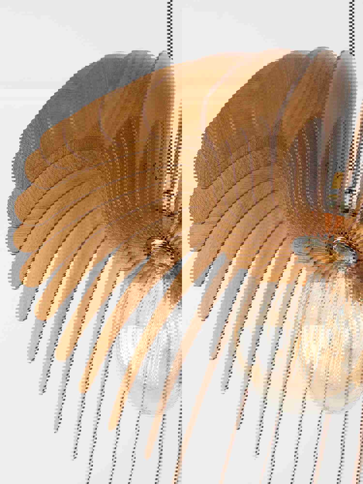 Global Pendant Light with Unique Wooden Frame